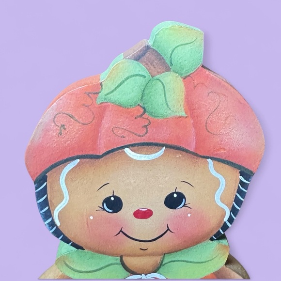 Jackie Bellamy Signed Halloween Shelf Sitter Set Pumpkin & Ghost MDF Cutouts - Picture 9 of 14